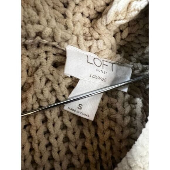 Loft Lounge Knit Hoodie‎ Pullover V Neck Sweater Small - Picture 6 of 6